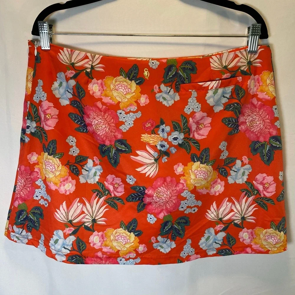 Smith & Quinn The Blaire Skort Women's Large Floral Ruffle Golf Skirt Preppy NWT